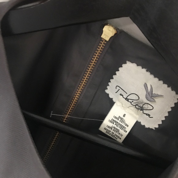 Anthropology embroidered gray Dress - Picture 3 of 6